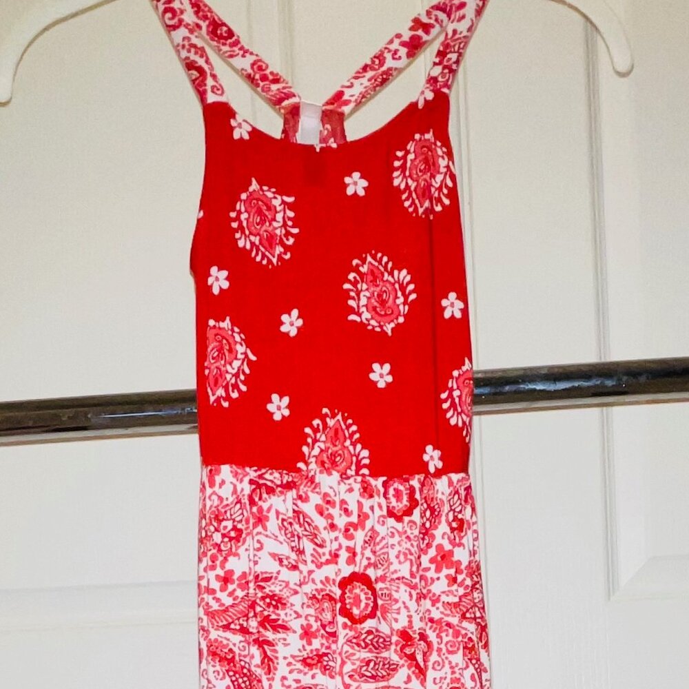 girl Xhilaration paisley summer dress 6/6X spaghetti strap/ racer back